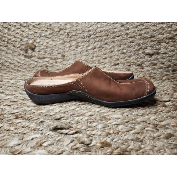 Naturalizer Fanner Slip On Leather Suede Casual Brown Flats Mules Women's 9 M - Picture 6 of 10